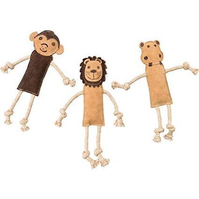 Dura Fused Leather Dog Toy Jungle Assorted