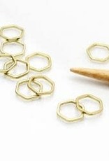 Twice Sheared Sheep Stitch Markers M Simple Gold honeycomb