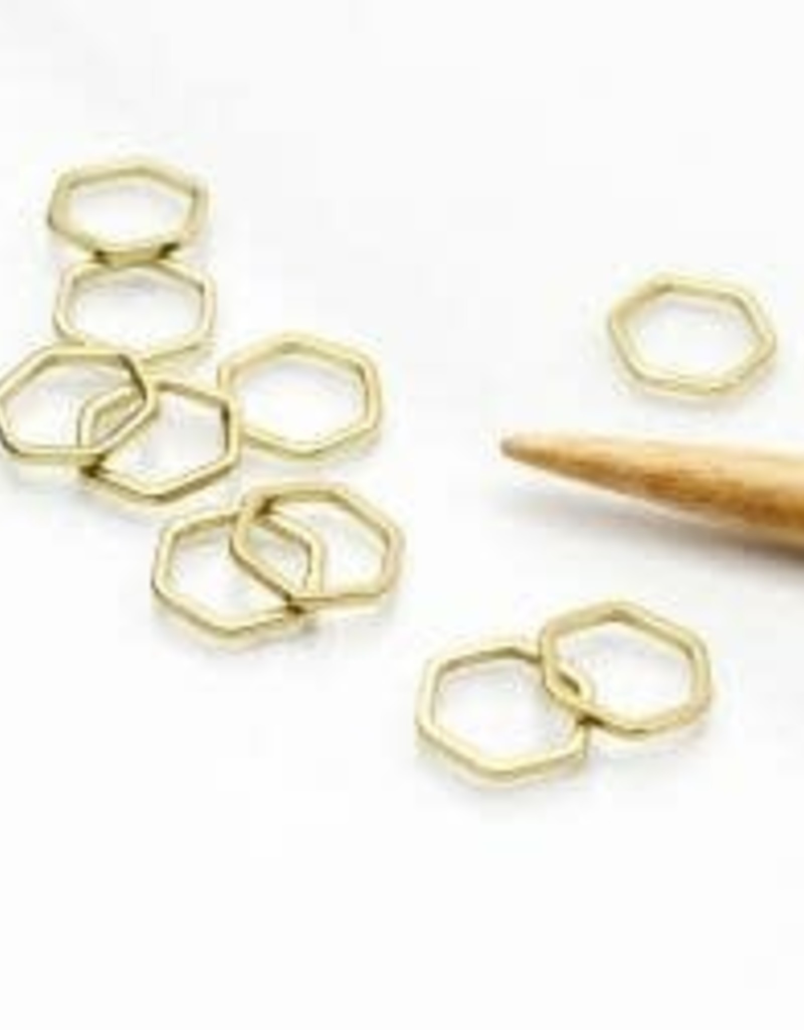 Twice Sheared Sheep Stitch Markers M Simple Gold honeycomb