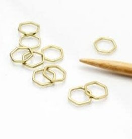 Twice Sheared Sheep Stitch Markers M Simple Gold honeycomb