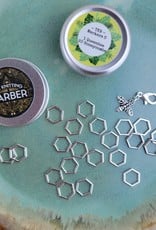 The Knitting Barber Stitch Markers 20 honeycombs + queenbee