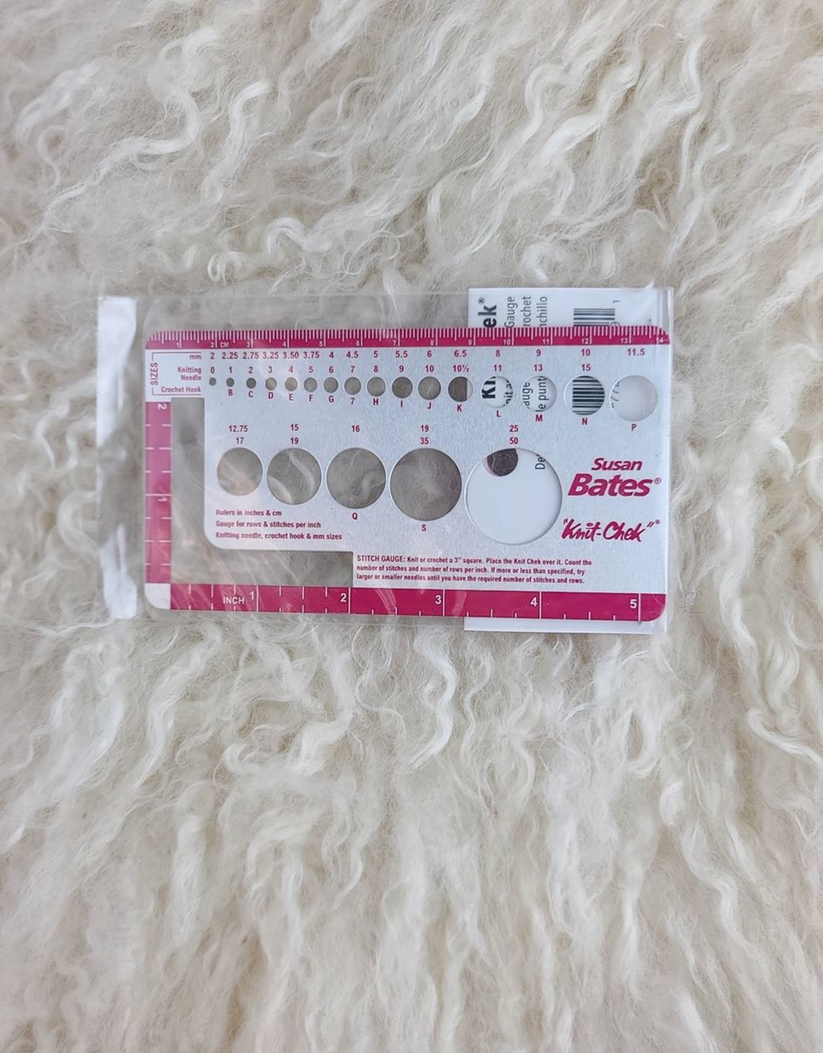 Knit Chek Metal Needle Gauge & Ruler SB 14099