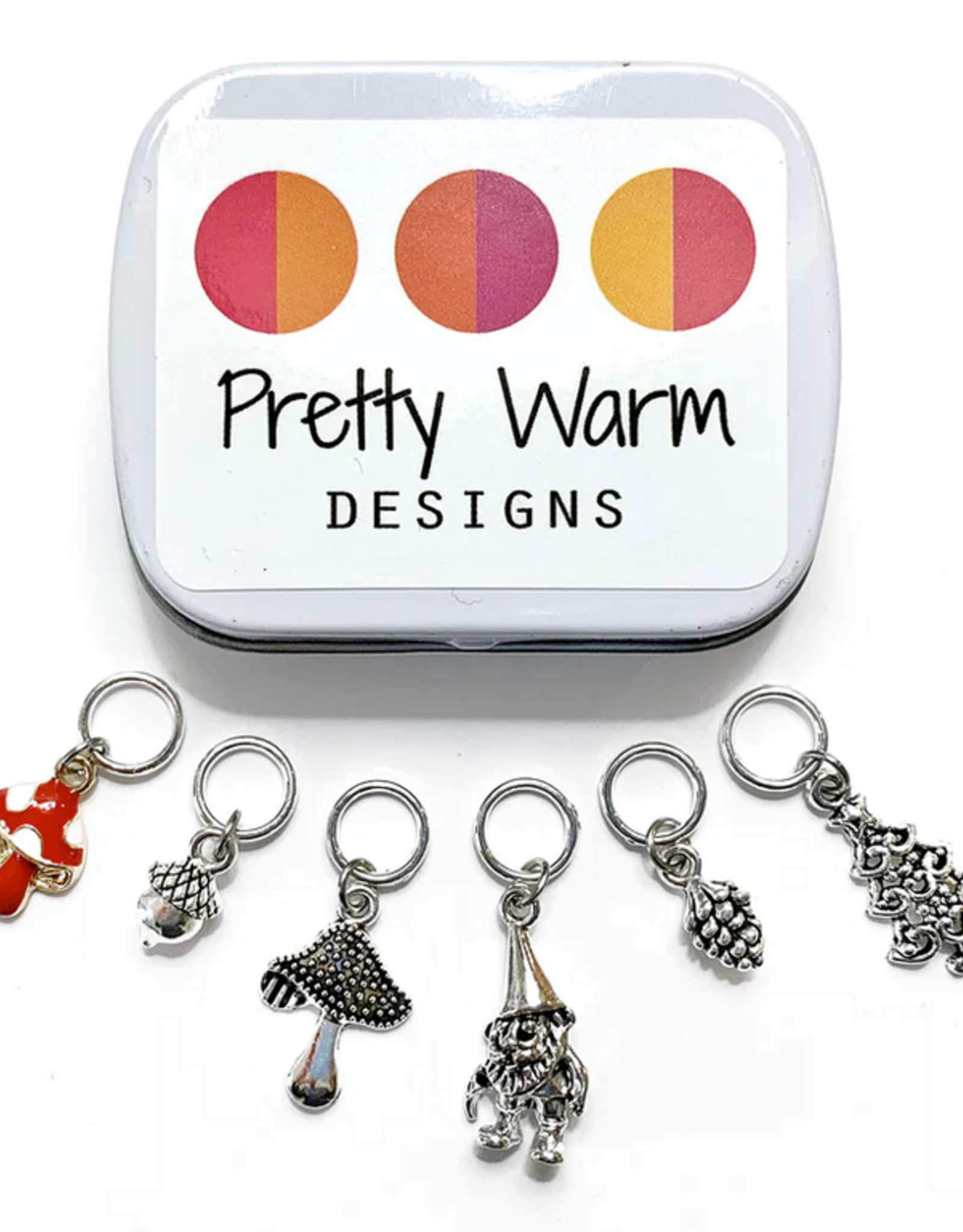 Pretty Warm Designs Stitch Marker Set/6 Woodland Gnome