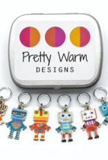 Pretty Warm Designs Stitch Marker Set/6 Robot
