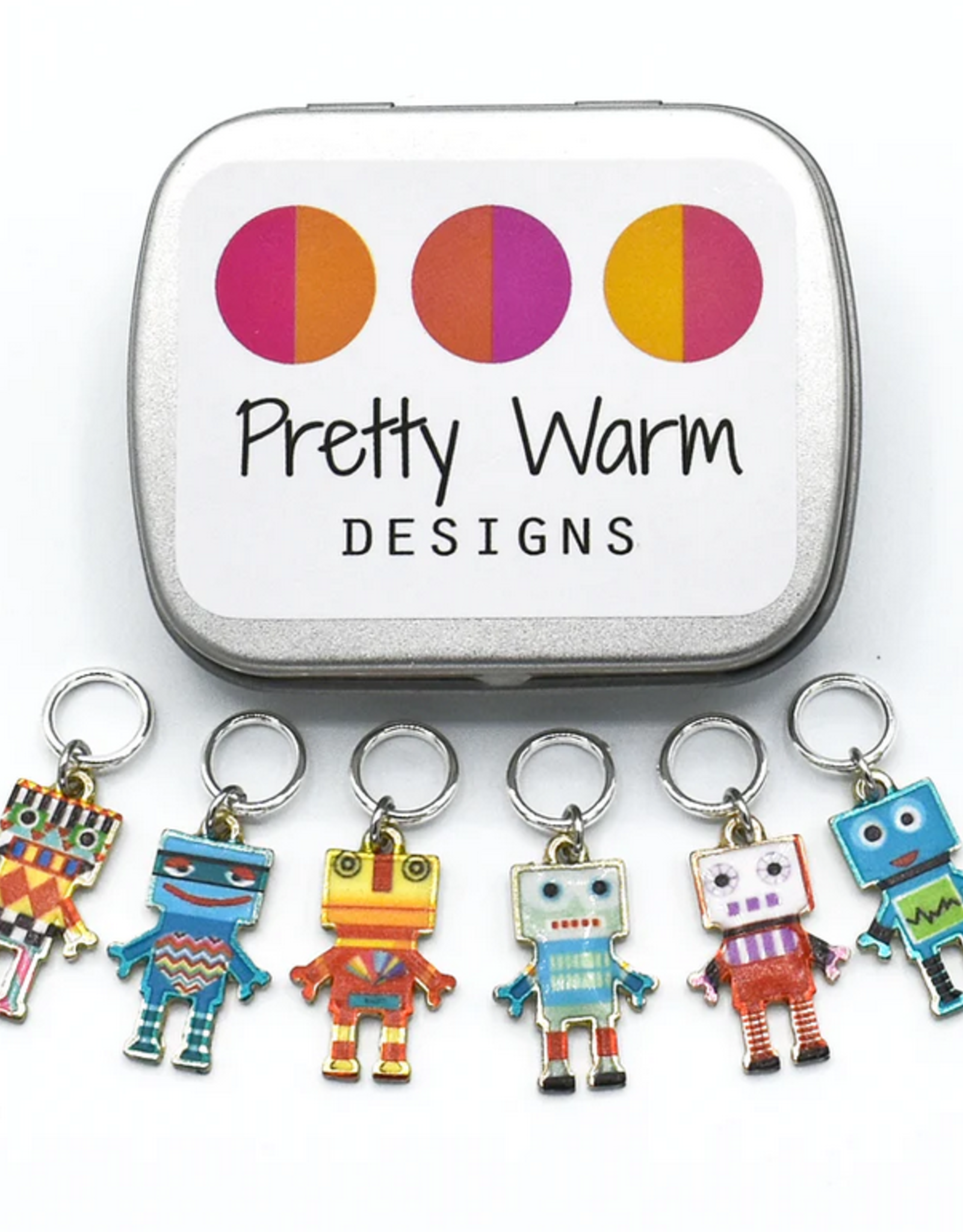 Pretty Warm Designs Stitch Marker Set/6 Robot