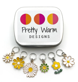 Pretty Warm Designs Stitch Marker Set/6 Daisy