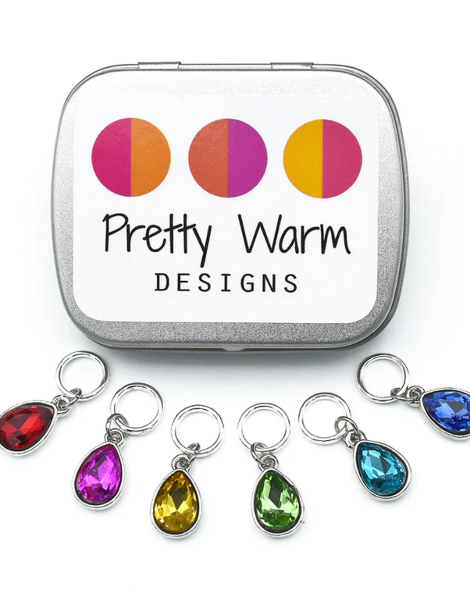 Pretty Warm Designs Stitch Marker Set/6 Crystal Jewels