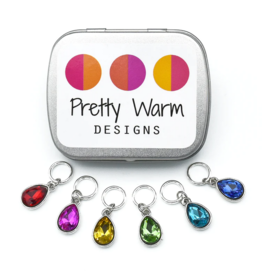 Pretty Warm Designs Stitch Marker Set/6 Crystal Jewels
