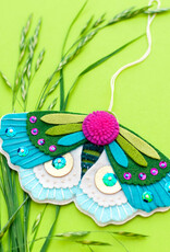 Embroid Kit Blue Moth Felt Ornament