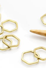 Twice Sheared Sheep Stitch Markers L Simple Gold honeycomb