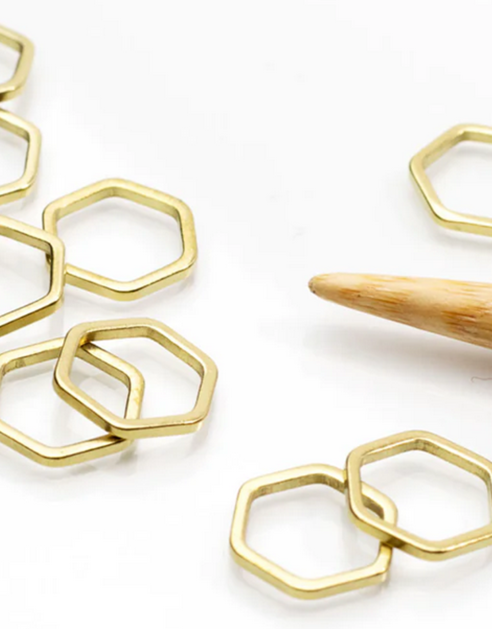 Twice Sheared Sheep Stitch Markers L Simple Gold honeycomb