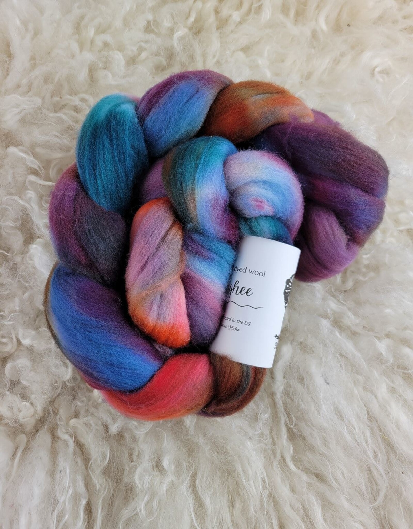 Palouse Yarn Hand Dyed Fiber 4 oz  Targhee Wool Top for spinning