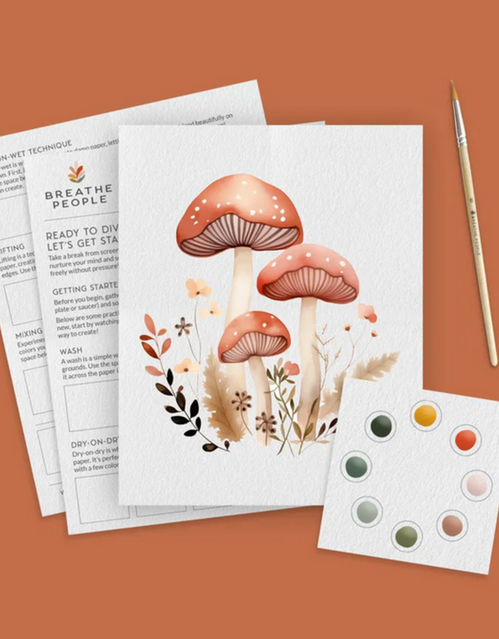 Breathe People All in One Watercolors Mushroom Forest