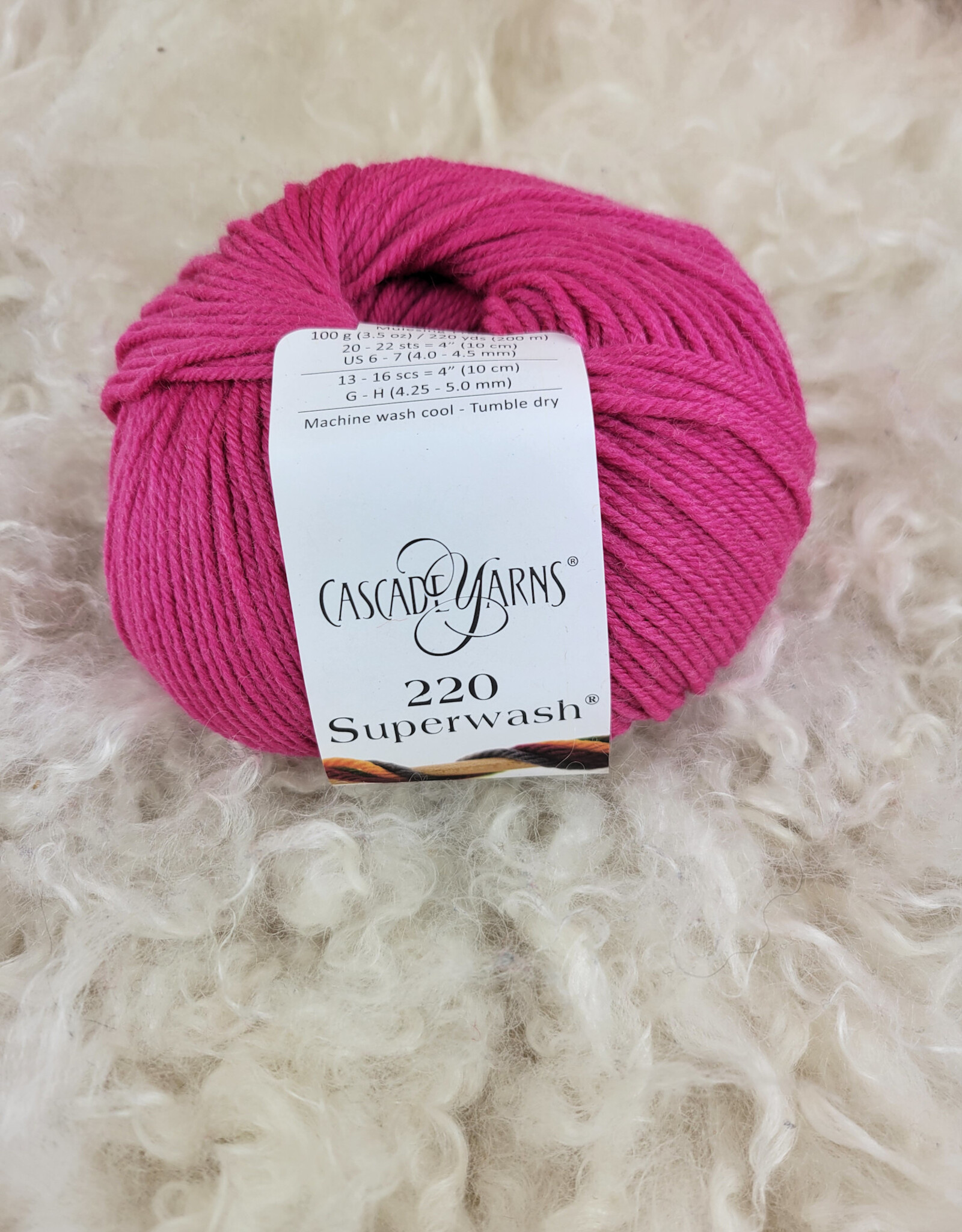 Cascade 220 SW 837 Worsted  Berry Pink