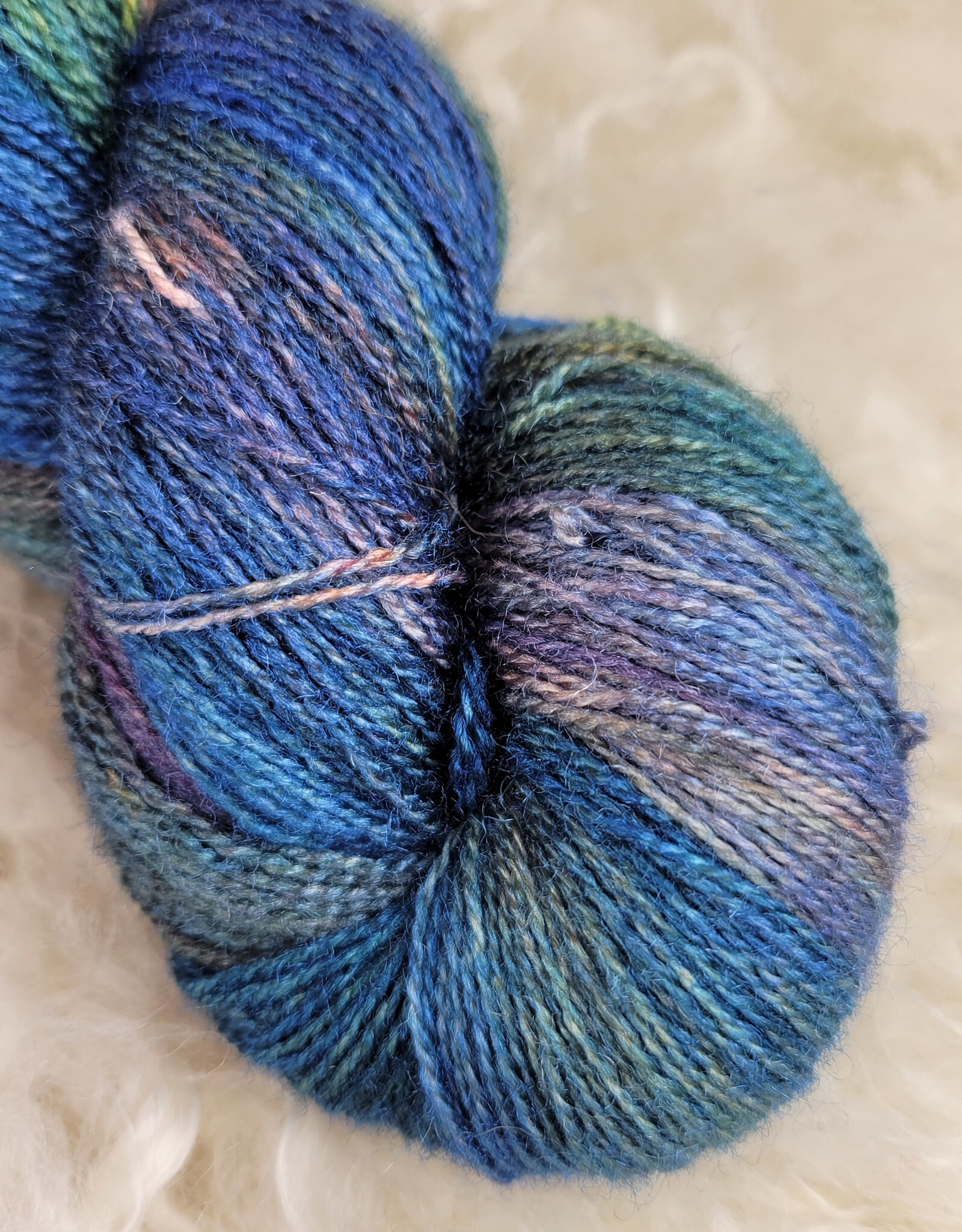 Palouse Yarn BFL + Silk Lace 100g Rainbow Blue