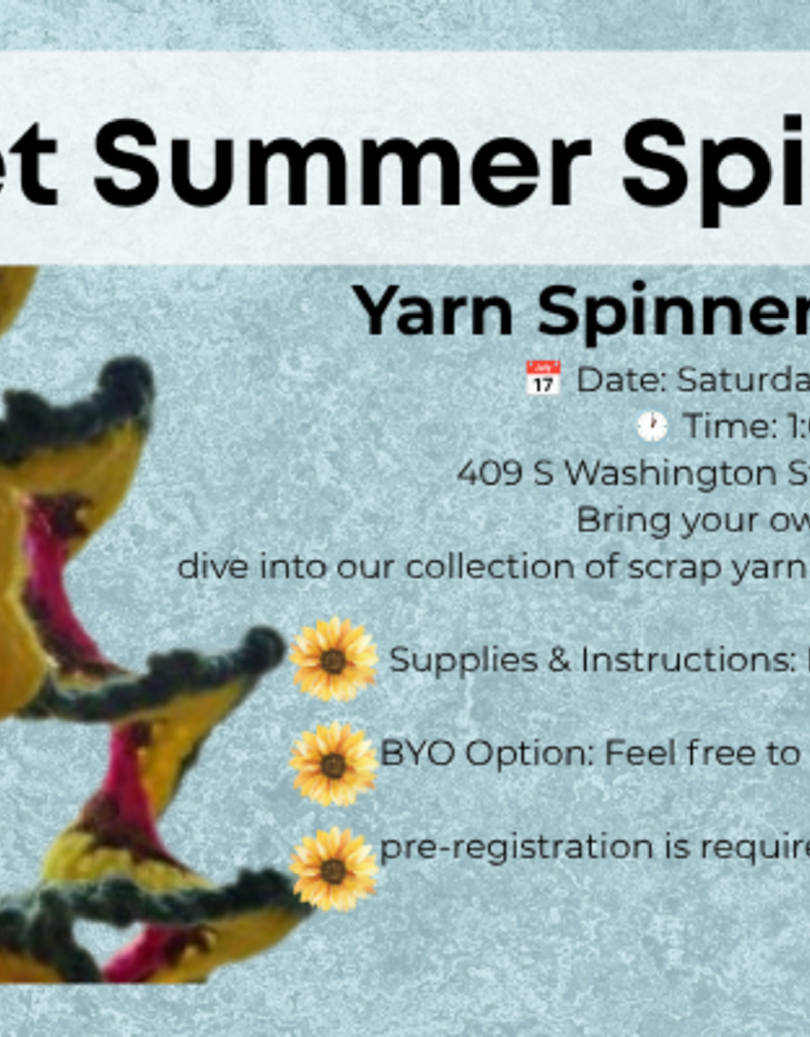 Crochet Spinner Class 8/1/26