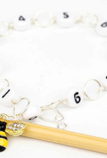 Row Counter Chain M Silver Sparkle Bee