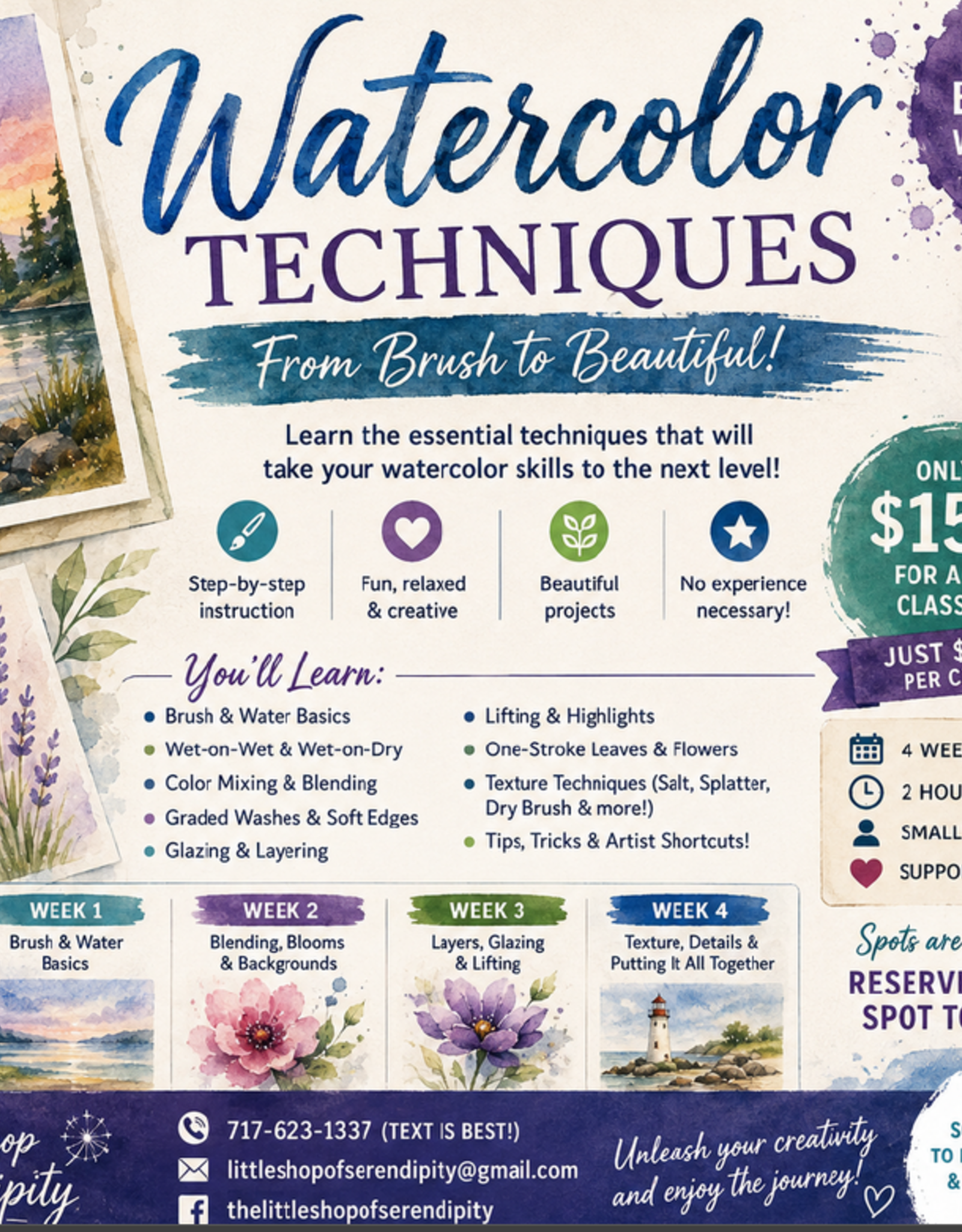 Watercolor Class Sept14th-Oct 5th