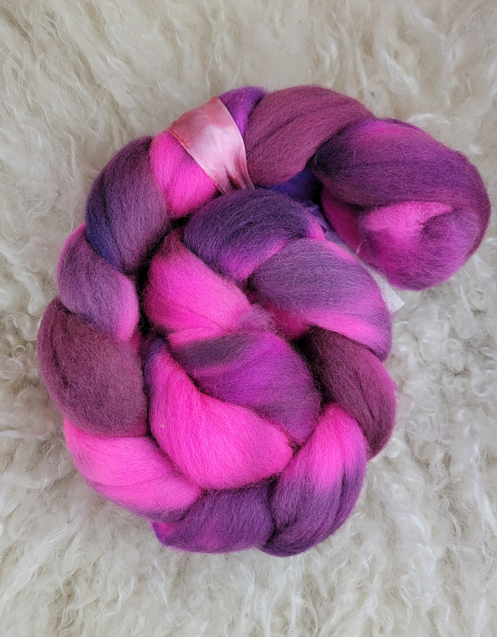 A Woolly Nest A Woolly Nest Falkland Wool Top 4 oz Pink and Purple
