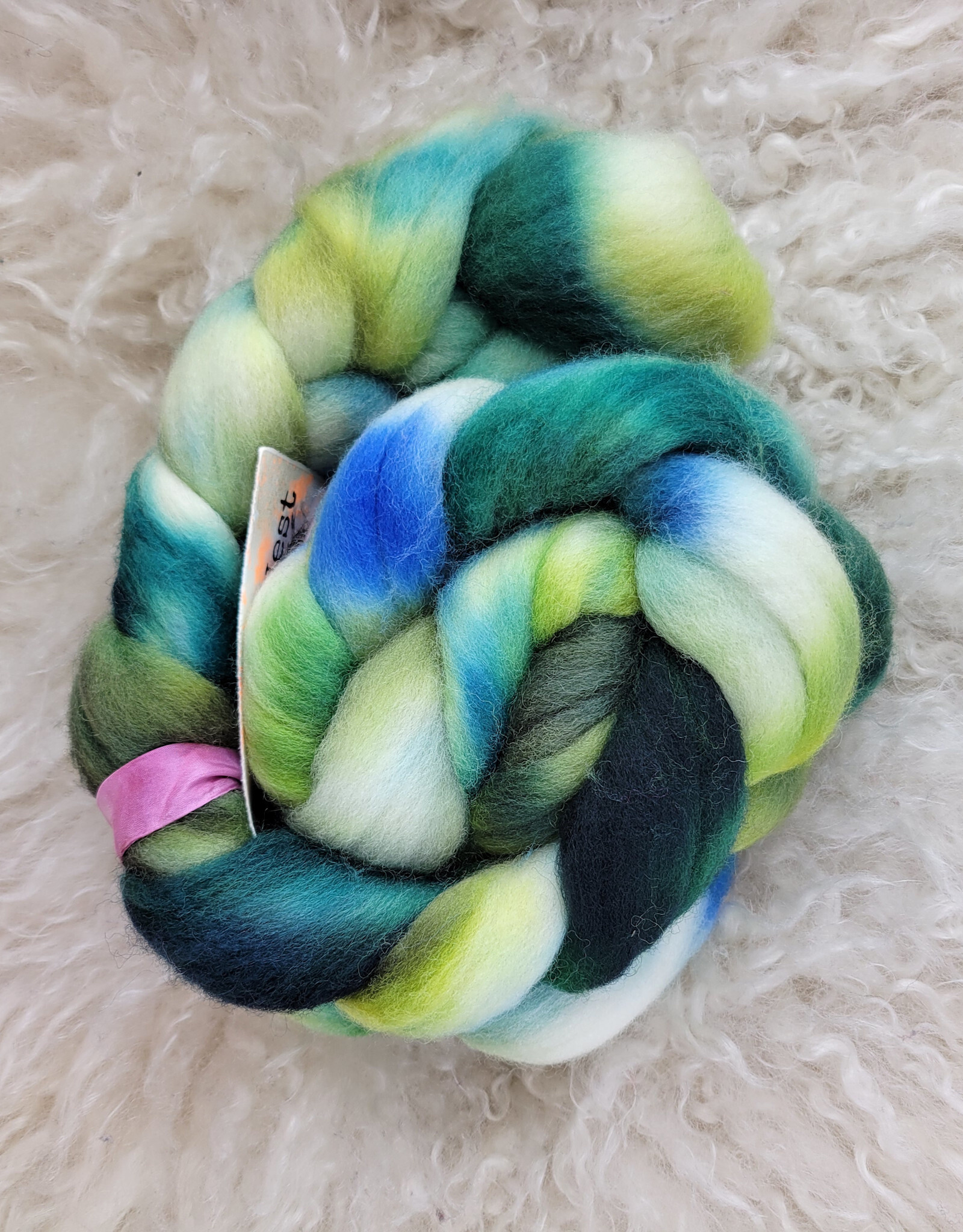 A Woolly Nest A Woolly Nest Falkland Wool Top 4 oz Blues and Greens