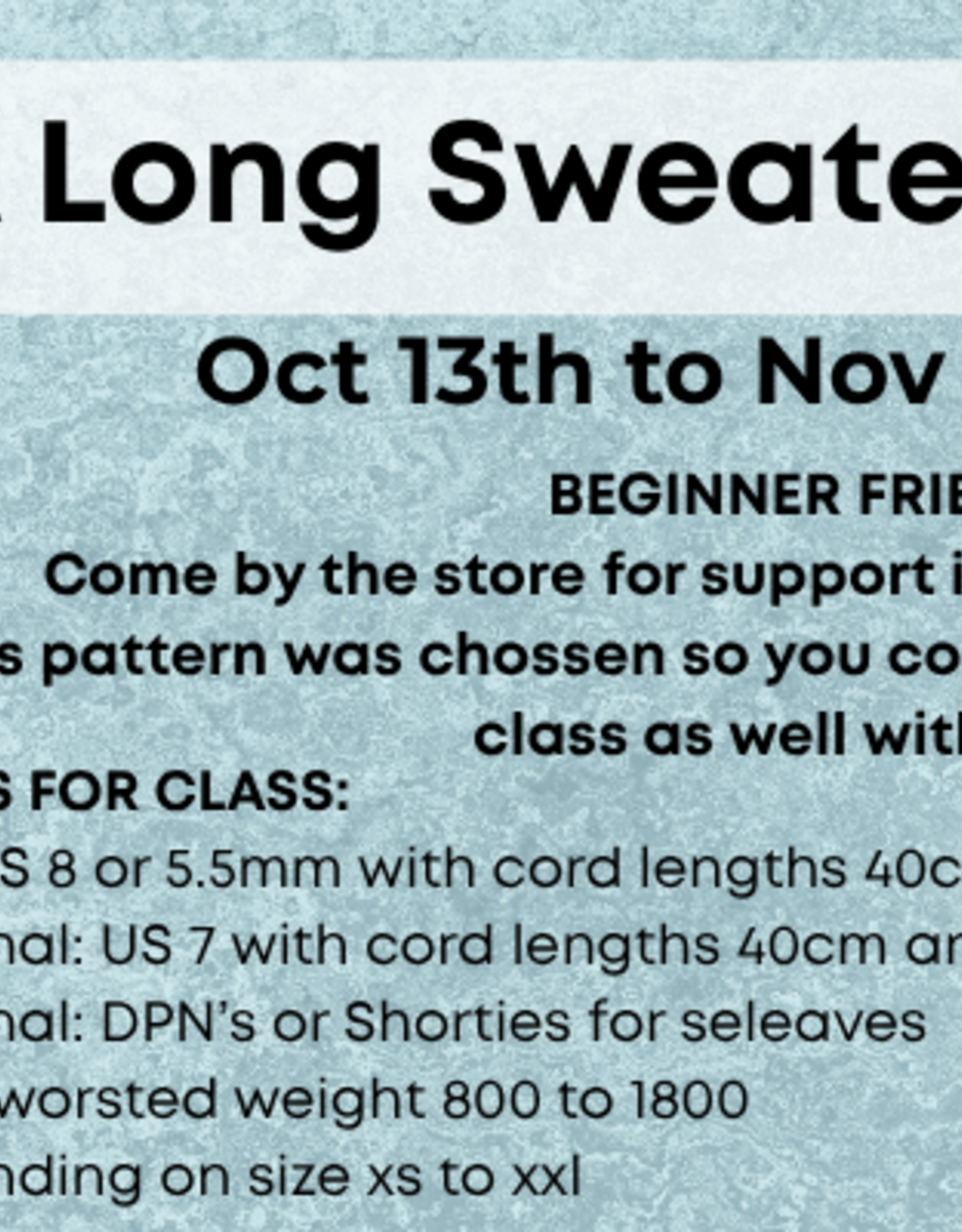 Step By Step Sweater Class