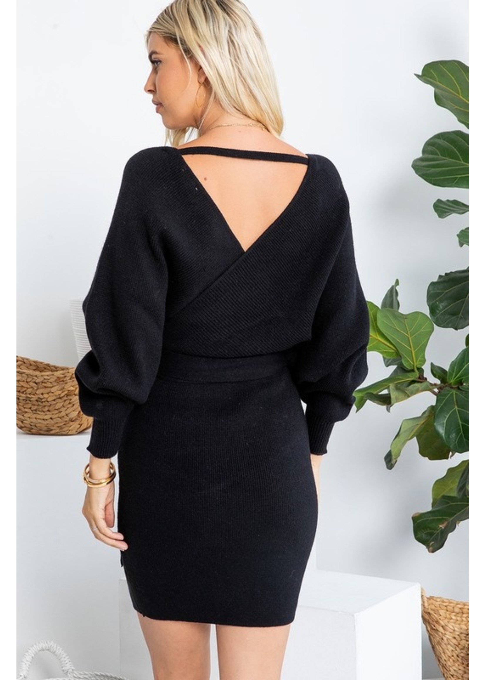 Sweet Lovely Triple "S" Sweater Dress Black
