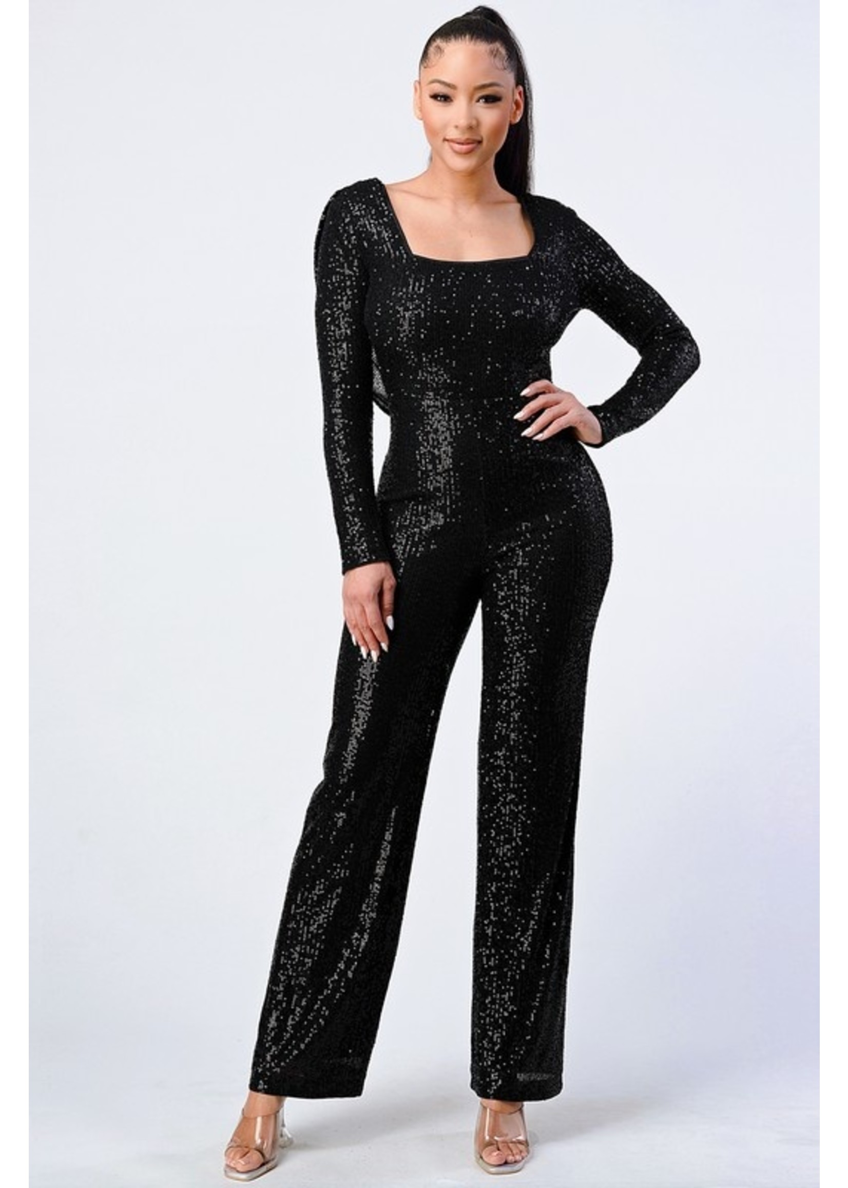 Privy Glitter & Glam Jumpsuit Black