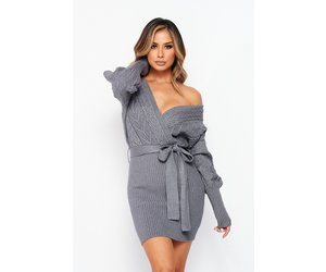 Mountain Bunny Sweater Dress Grey - Her ...