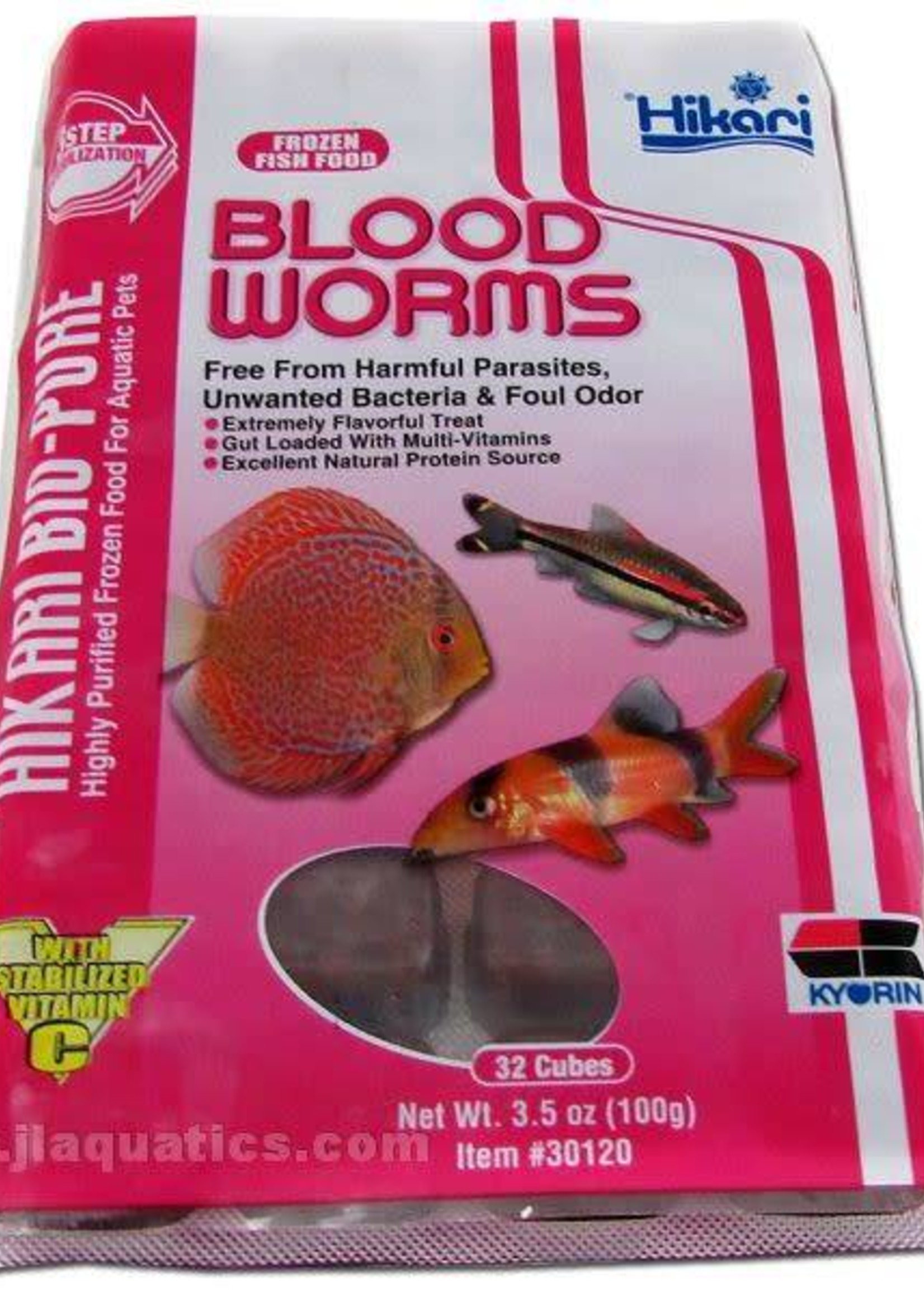 Hikari Frozen Blood Worms 3.5oz cube