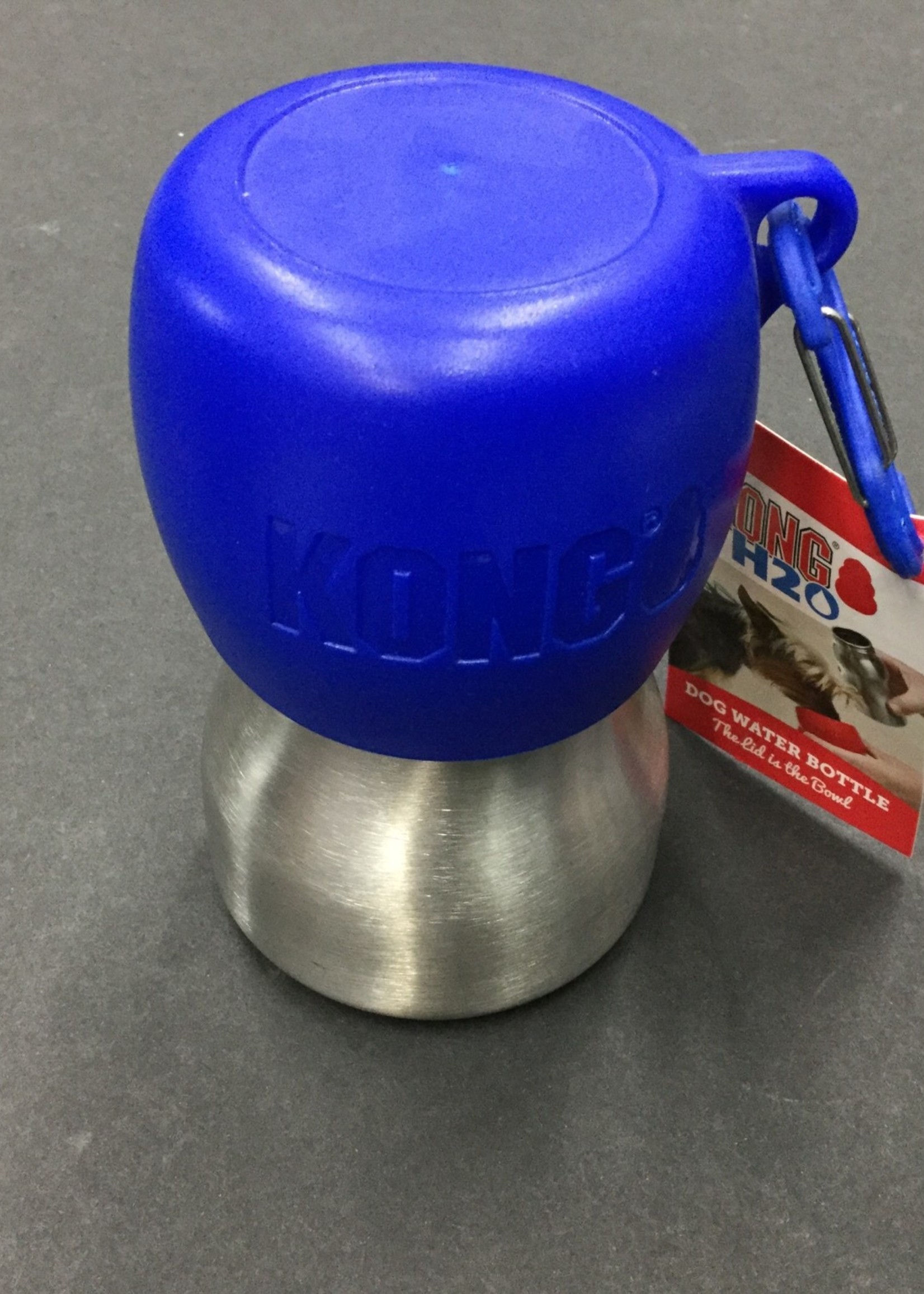 Kong Kong H2O Dog Water Bottle & Travel Bowl 9oz, Blue
