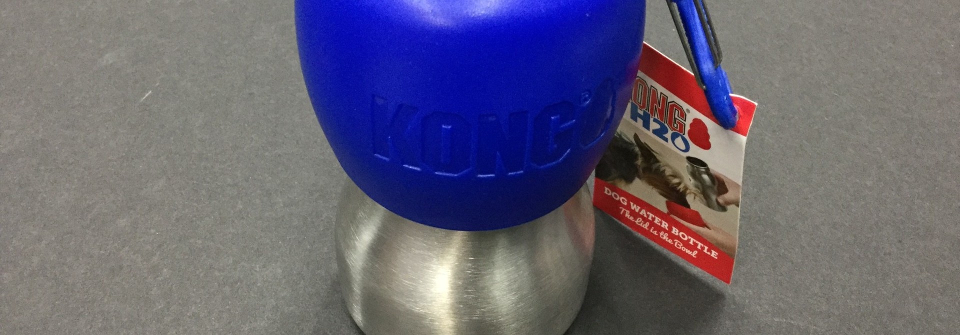 Kong H2O Dog Water Bottle & Travel Bowl 9oz, Blue