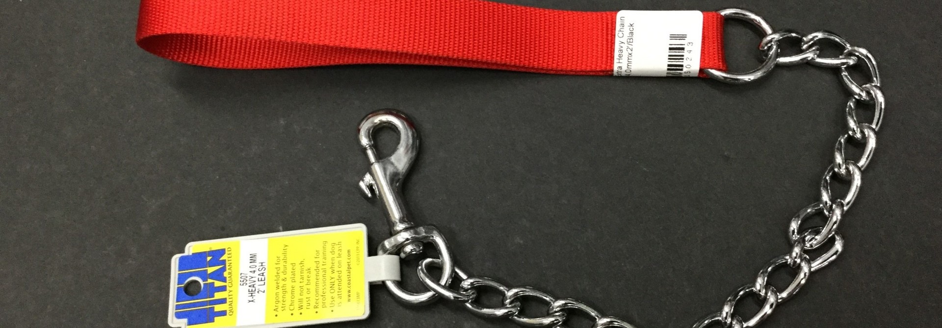 Titan Chain Leash 4.0mm x 2" Red