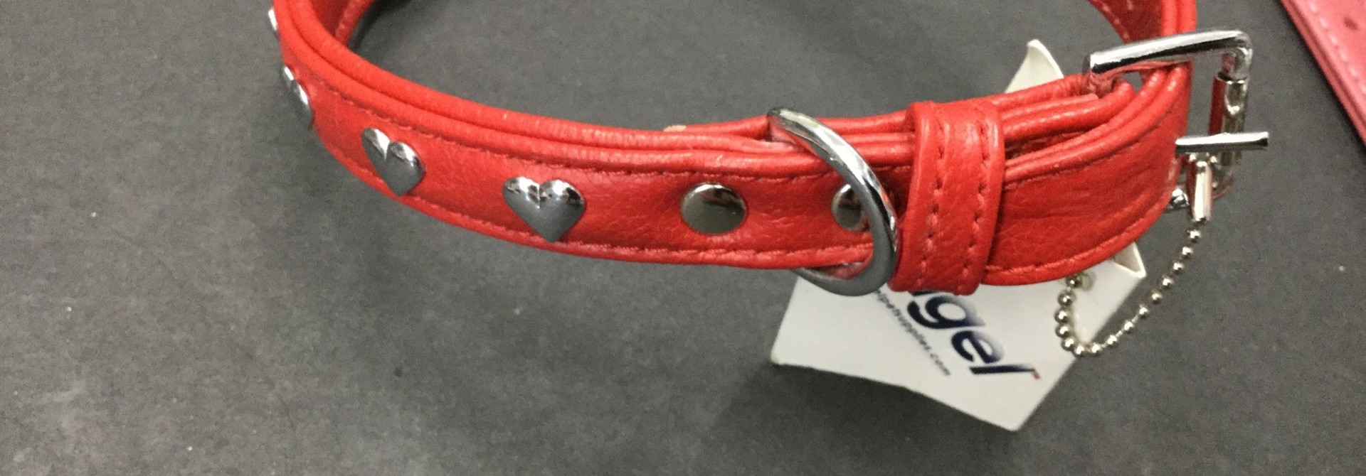 Angel Collar Hearts Red 18" x 3/4"