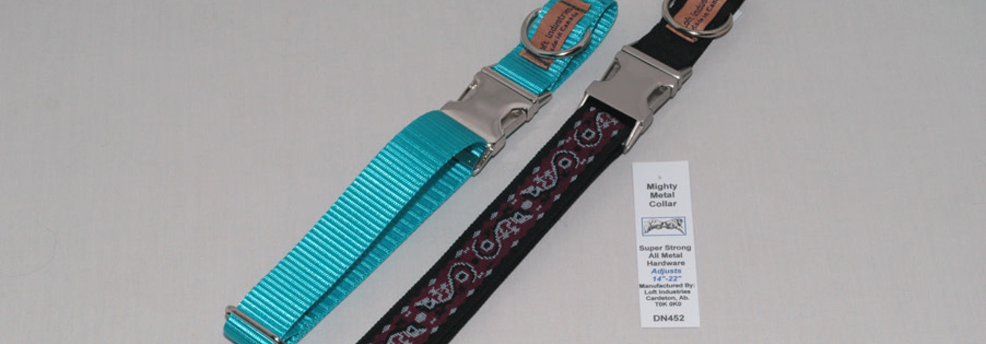 1" Adjustable Collar with Metal Double Bar Buckle Black