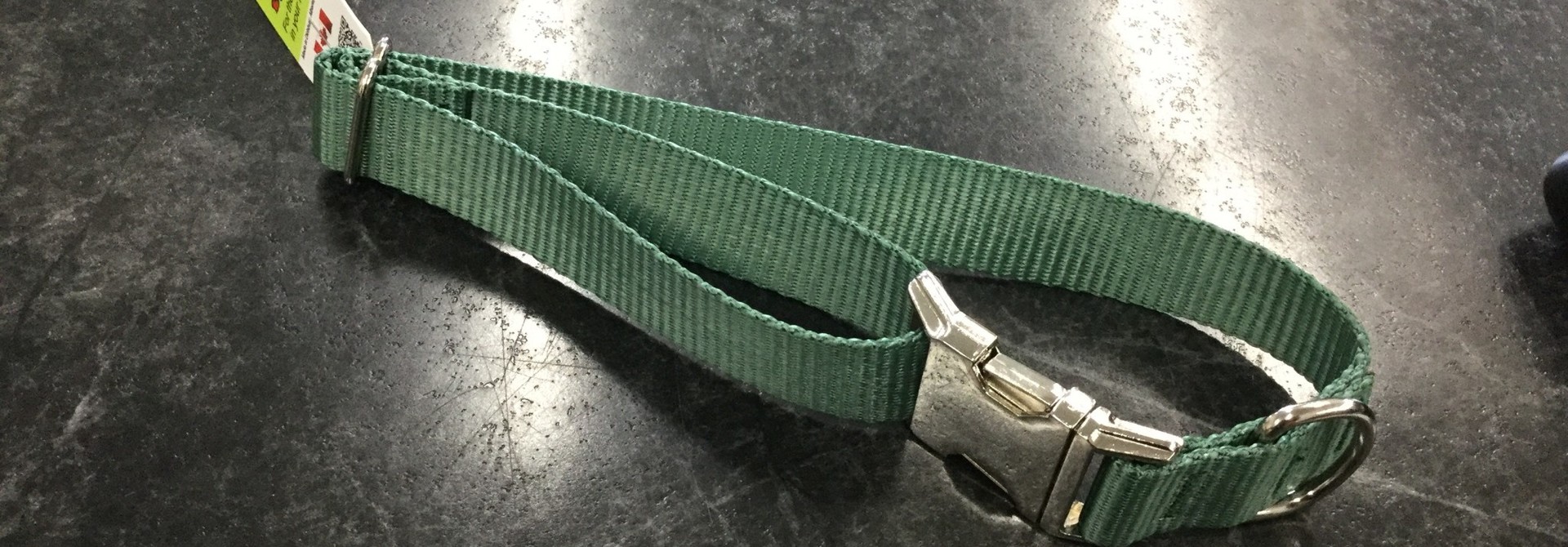 1" Mighty Metal Dog Collar (14"-22")- Green