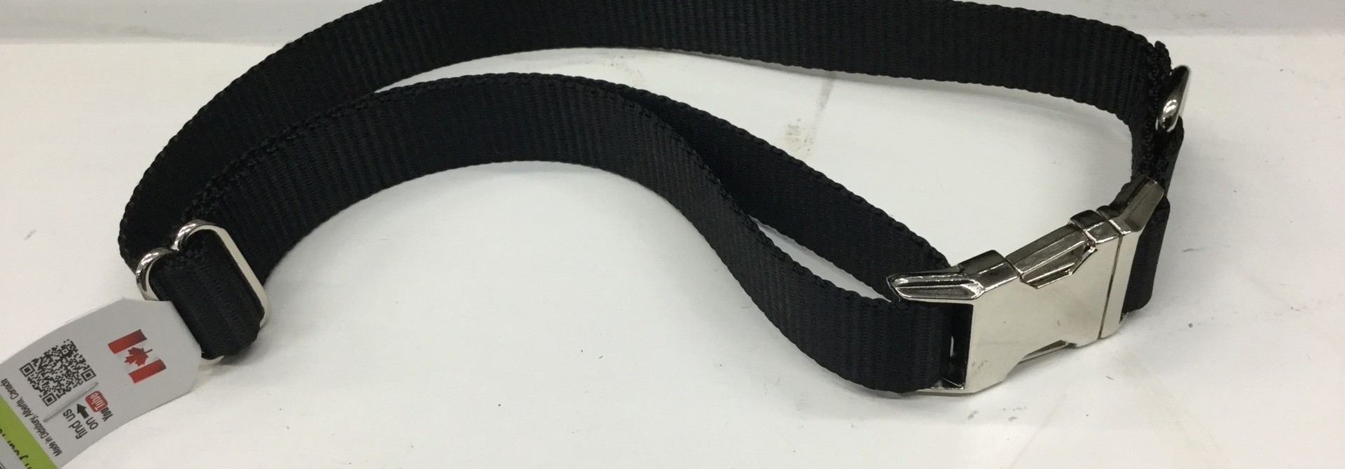1" Mighty Metal Dog Collar 20-32”- Black