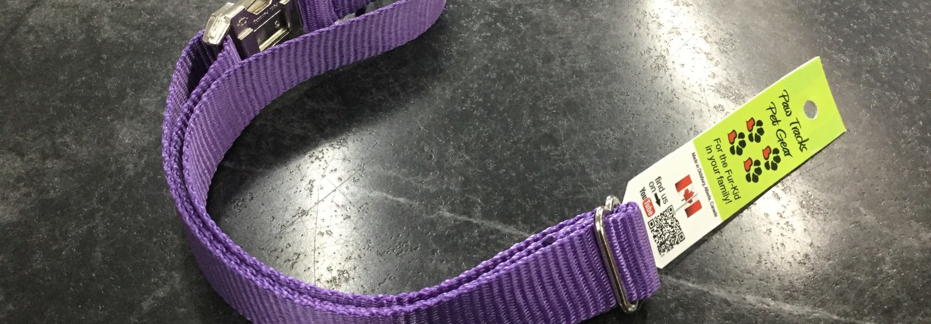 1" Mighty Metal Dog Collar 20-32”- Purple