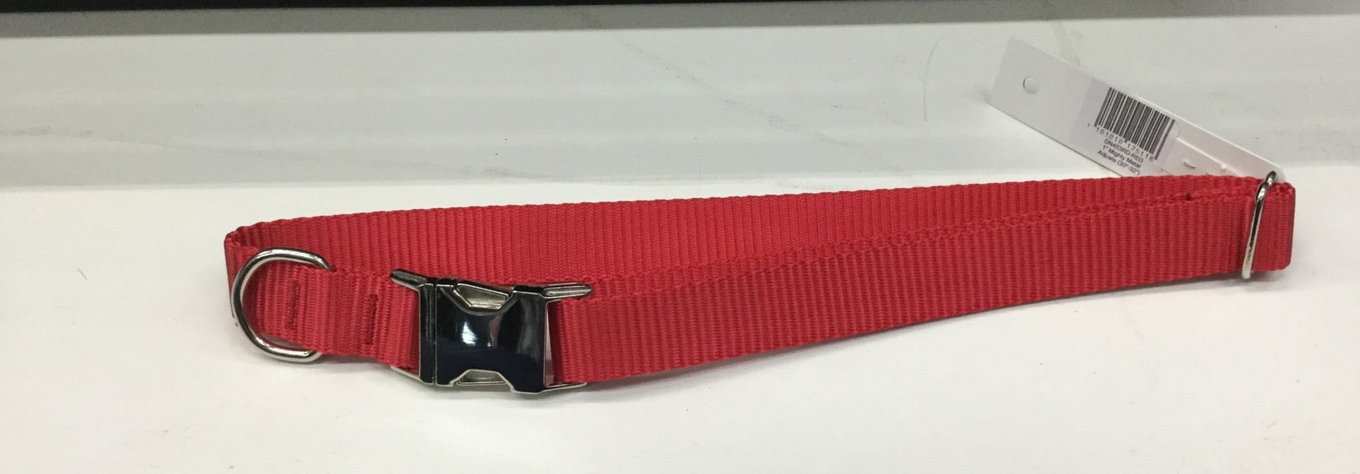 1" Mighty Metal Dog Collar 20-32”- Red