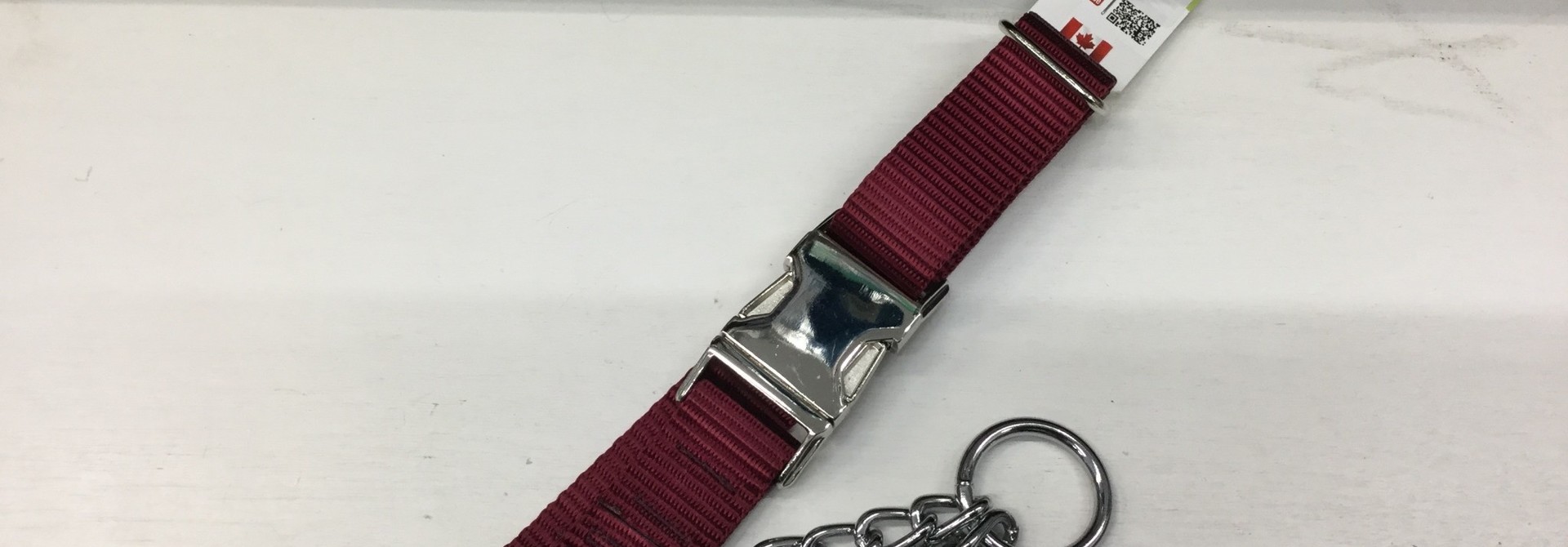 1" Wide Quick-Release Martingale Style Adjustable Nylon Training Collars Burgundy 18-33"
