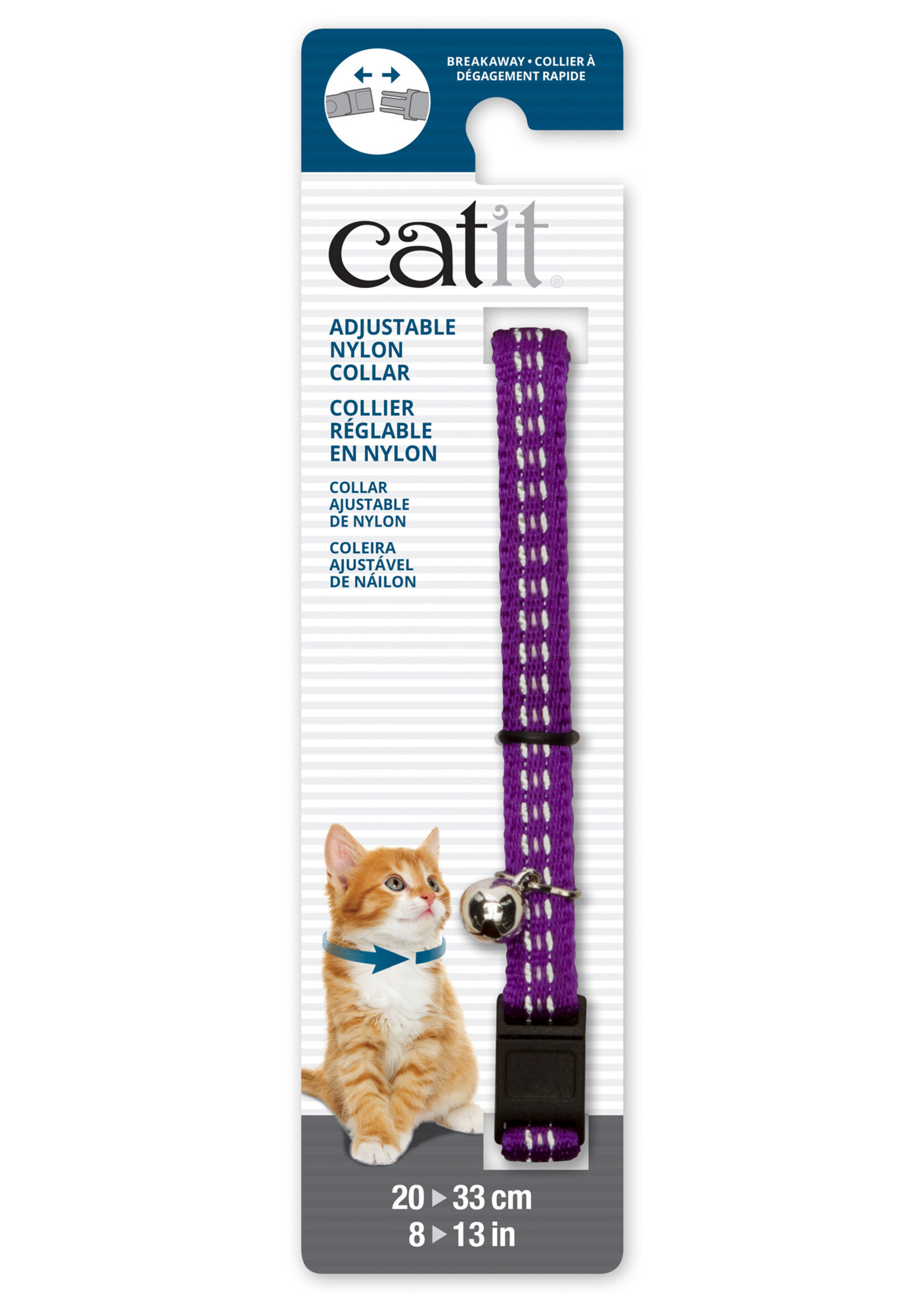 CatIt CatIt Ajustable Nylon Collar-Reflective 20-30cm-Purple