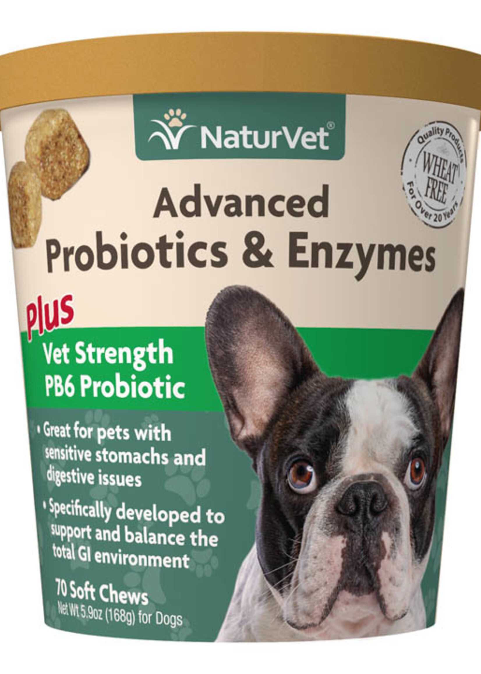 NaturVet Advance Probiotic & Enzyme Soft Chew 70CT
