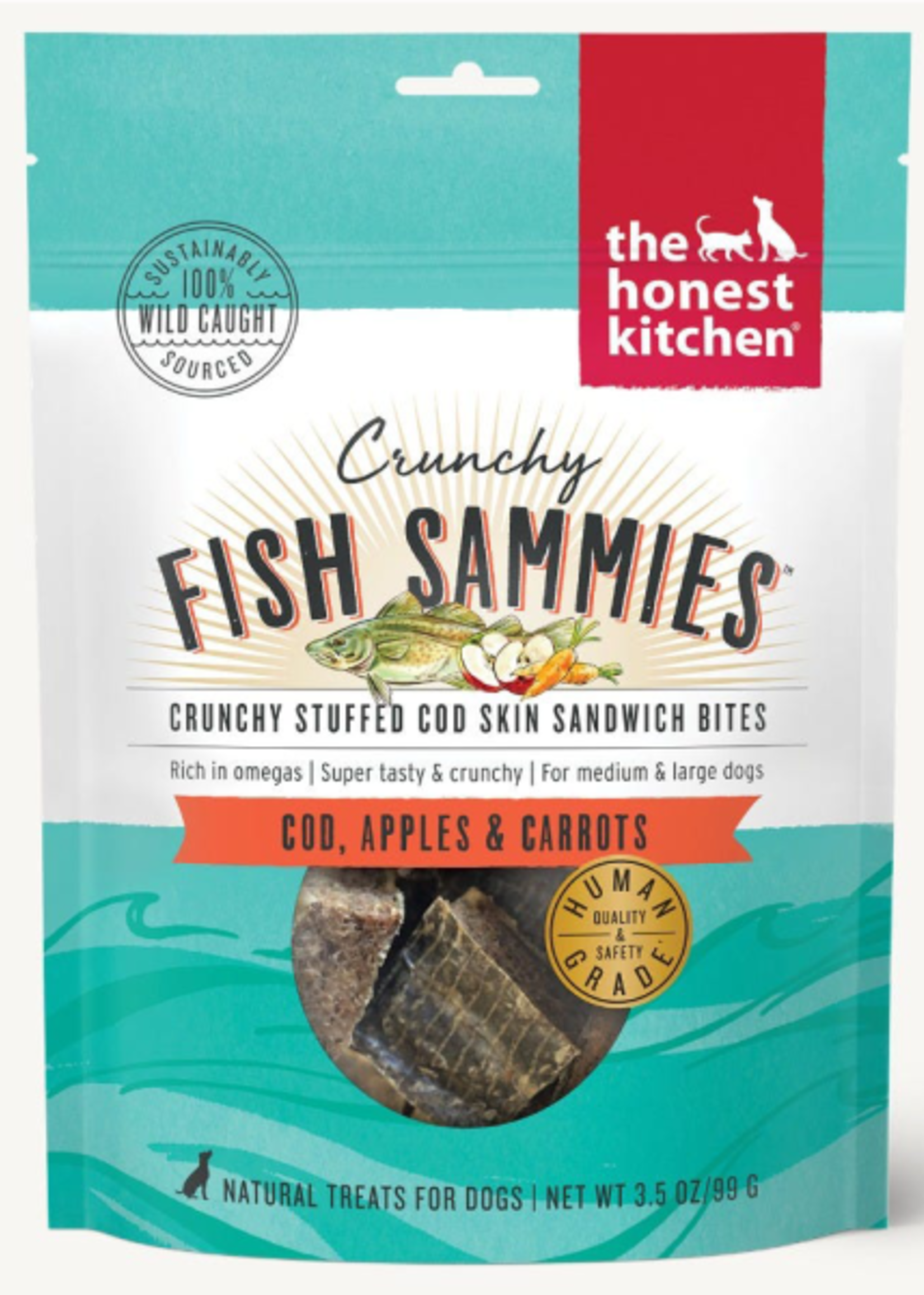Honest Kitchen Crunchy Fish Sammies Cod w/Carrots & Apples 3.5oz