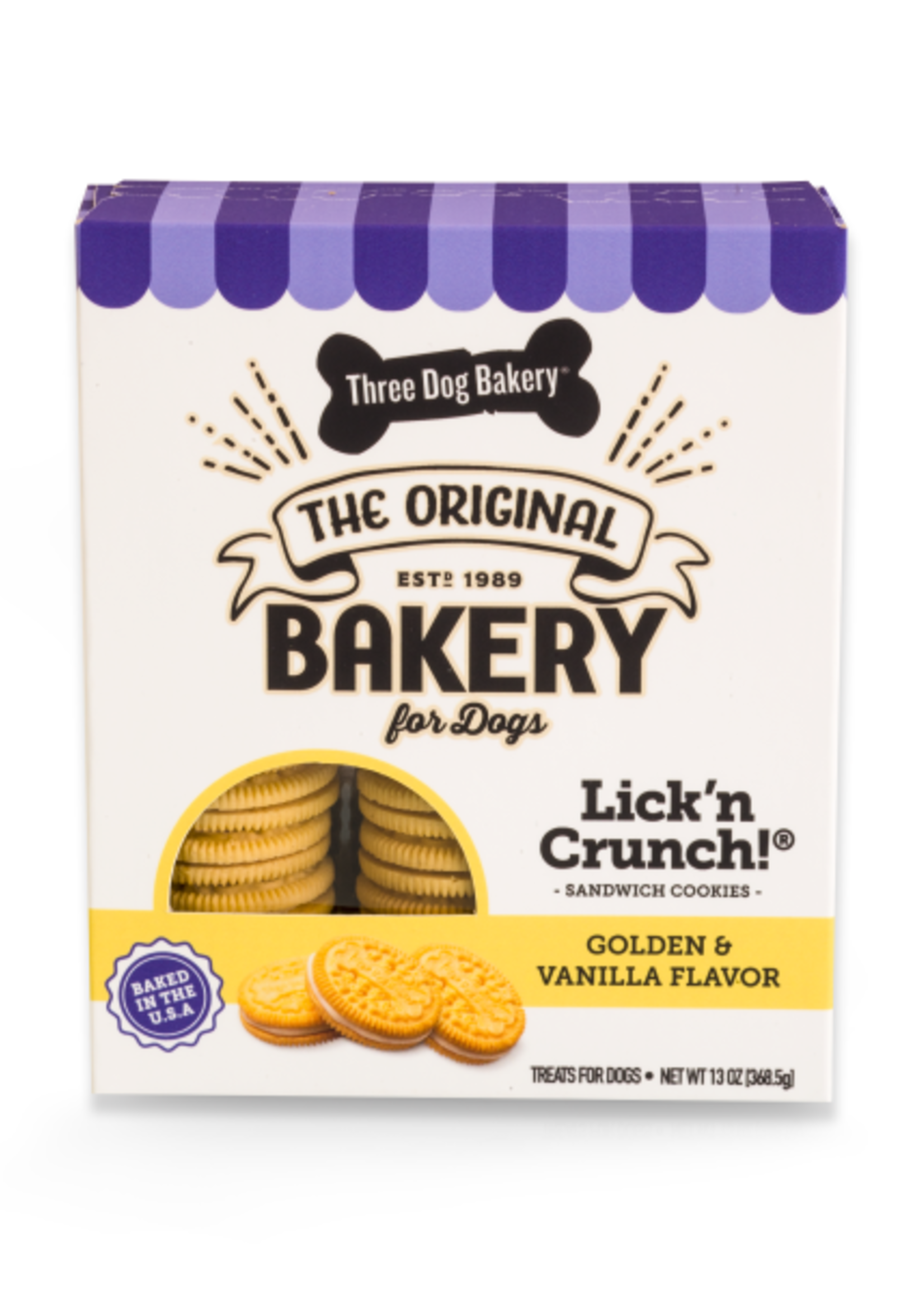 Three Dog Bakery Three Dog Bakery Lick'n Crunch Cookies Golden&Vanilla 13 oz