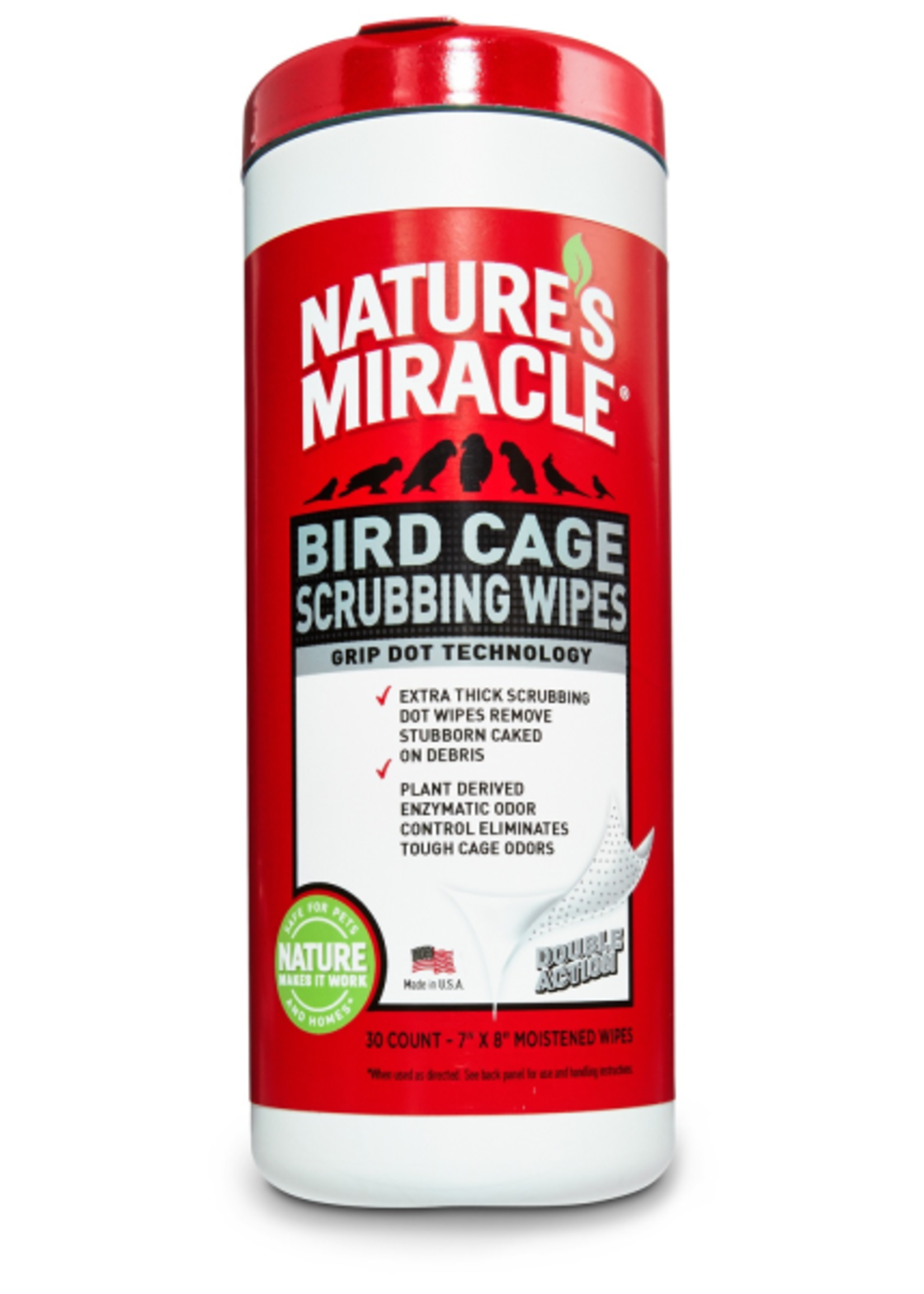 Nature's Miracle Bird Cage Scrubbing Wipes 30 ct
