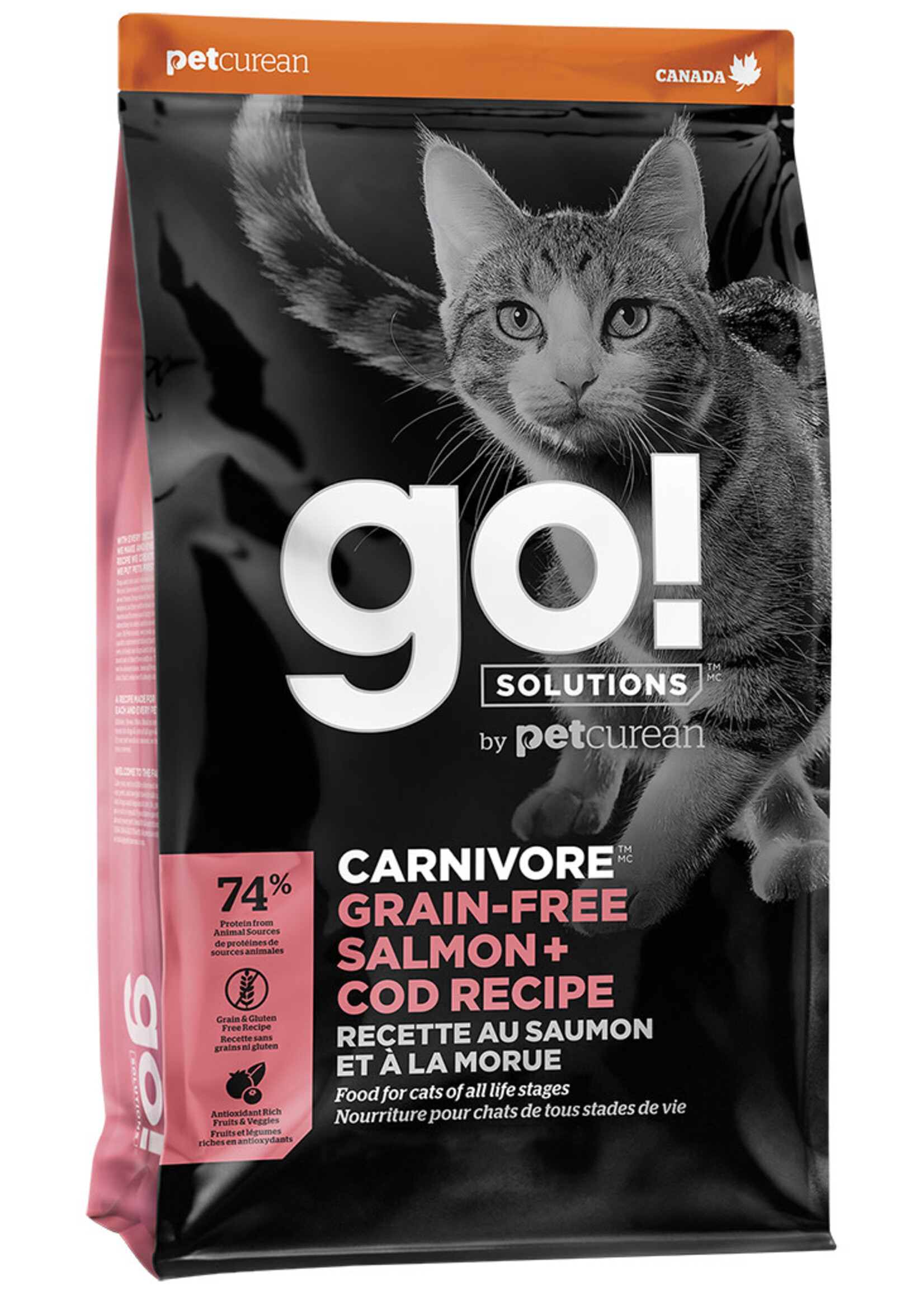 Petcurean Go! GO! Cat - Carnivore Salmon & Cod 8LB