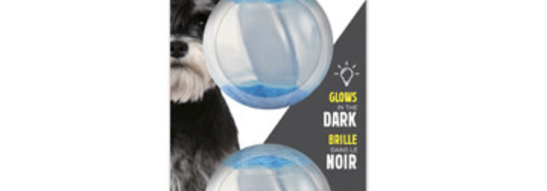 Duo Ball 5cm w/ squeaker & Glow - 2pk