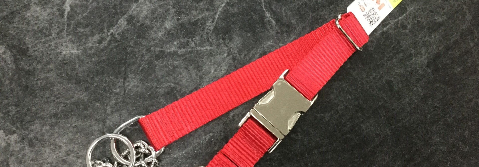 Adjustable Martingale Collar - Black Red 18" - 23"