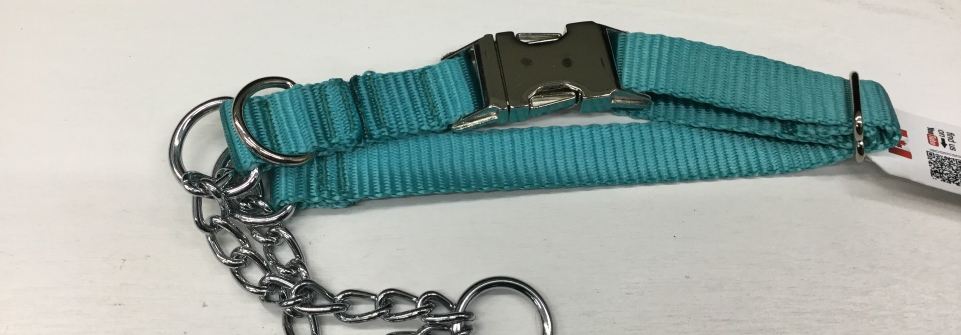 Adjustable Martingale Collar - Black Teal 17" - 22"