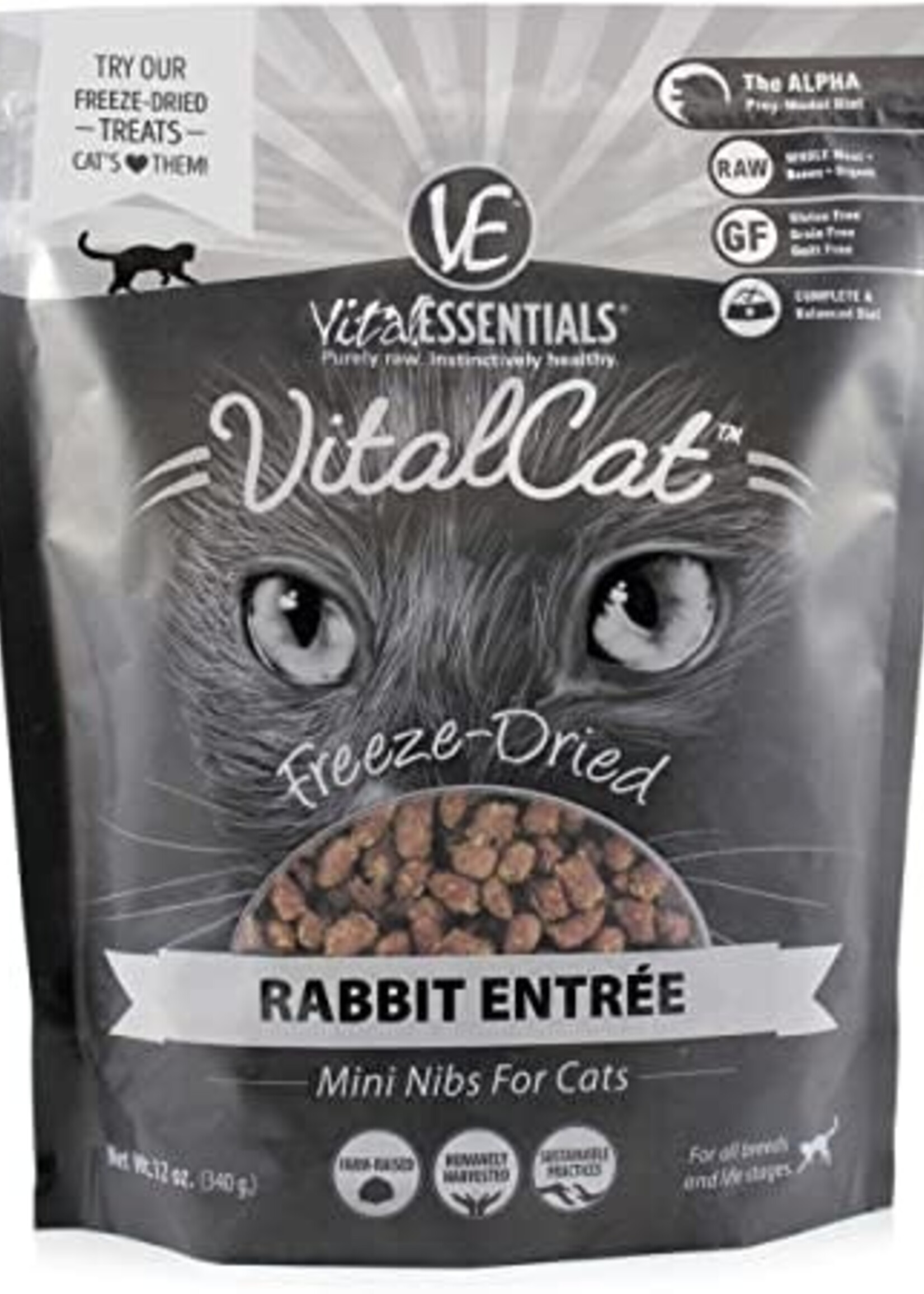 Cat GF Freeze Dried Food Rabbit Mini Nibs -12 oz