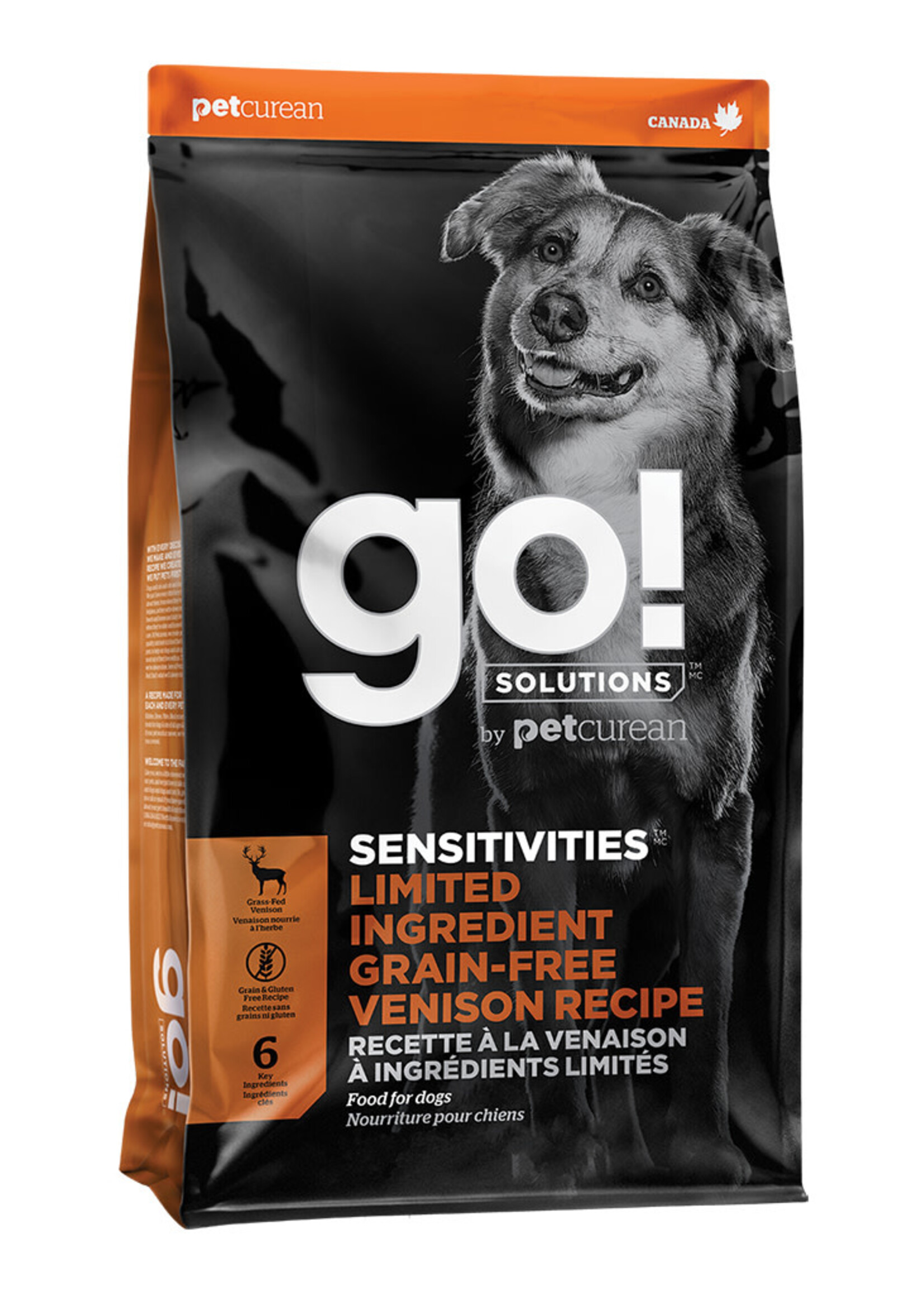 Petcurean Go! GO! Sensitivities LID  GF Venison 22LB